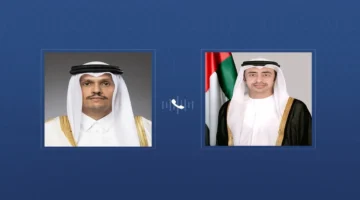 عبدالله بن زايد يتلقى تعازي وزير خارجية قطر في شهداء القوات المسلحة